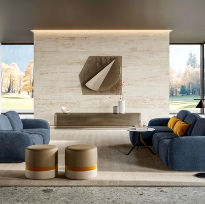 Salotto in tessuto Susa con penisola e lineare di Le Comfort