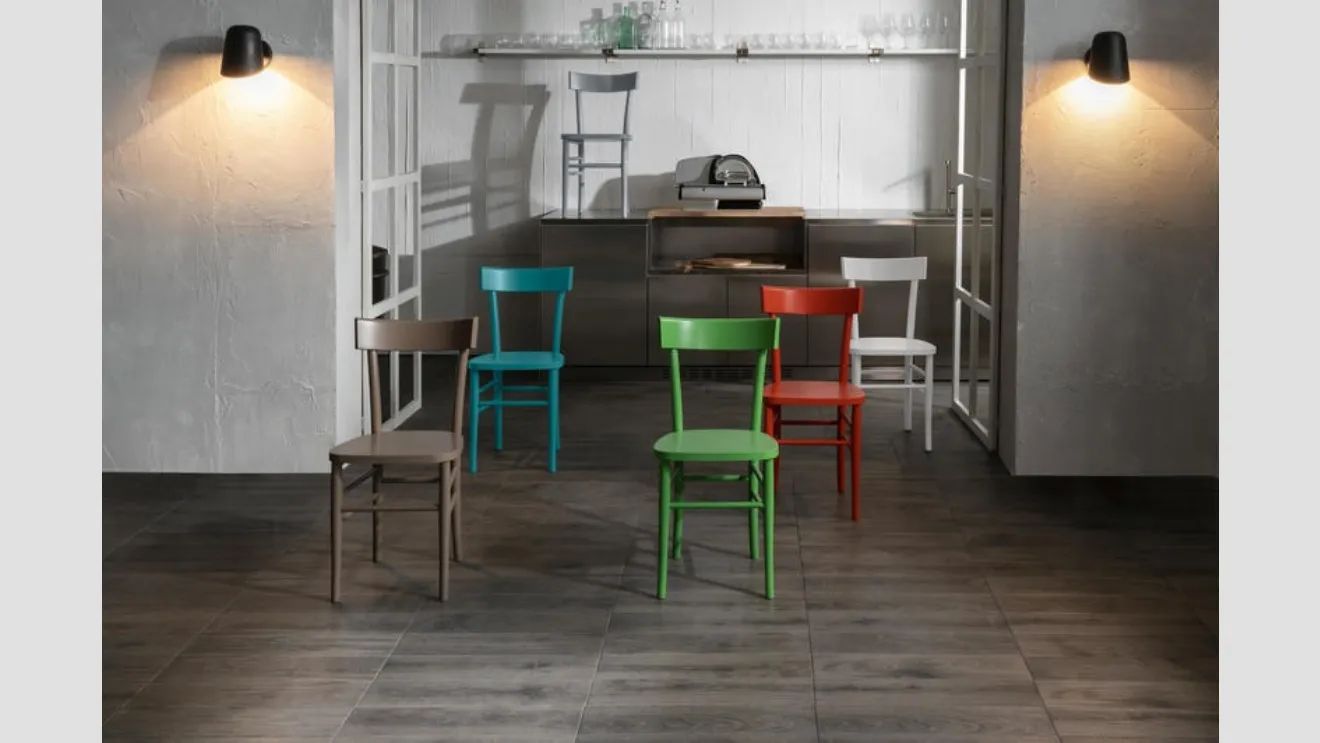 Sedia in legno laccato in vari colori Brera di Stones