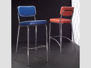 Sgabello Hollywood Stool 75 in ecopelle imbottita di La Seggiola