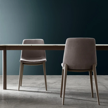 Sedia Vanity in tessuto e legno di frassino di Maronese