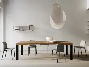 Tavolo allungabile Henri con top in melaminico e gambe in metallo verniciato di Arredo3