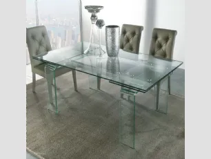 Tavolo allungabile Glass in vetro temperato trasparente di La Seggiola