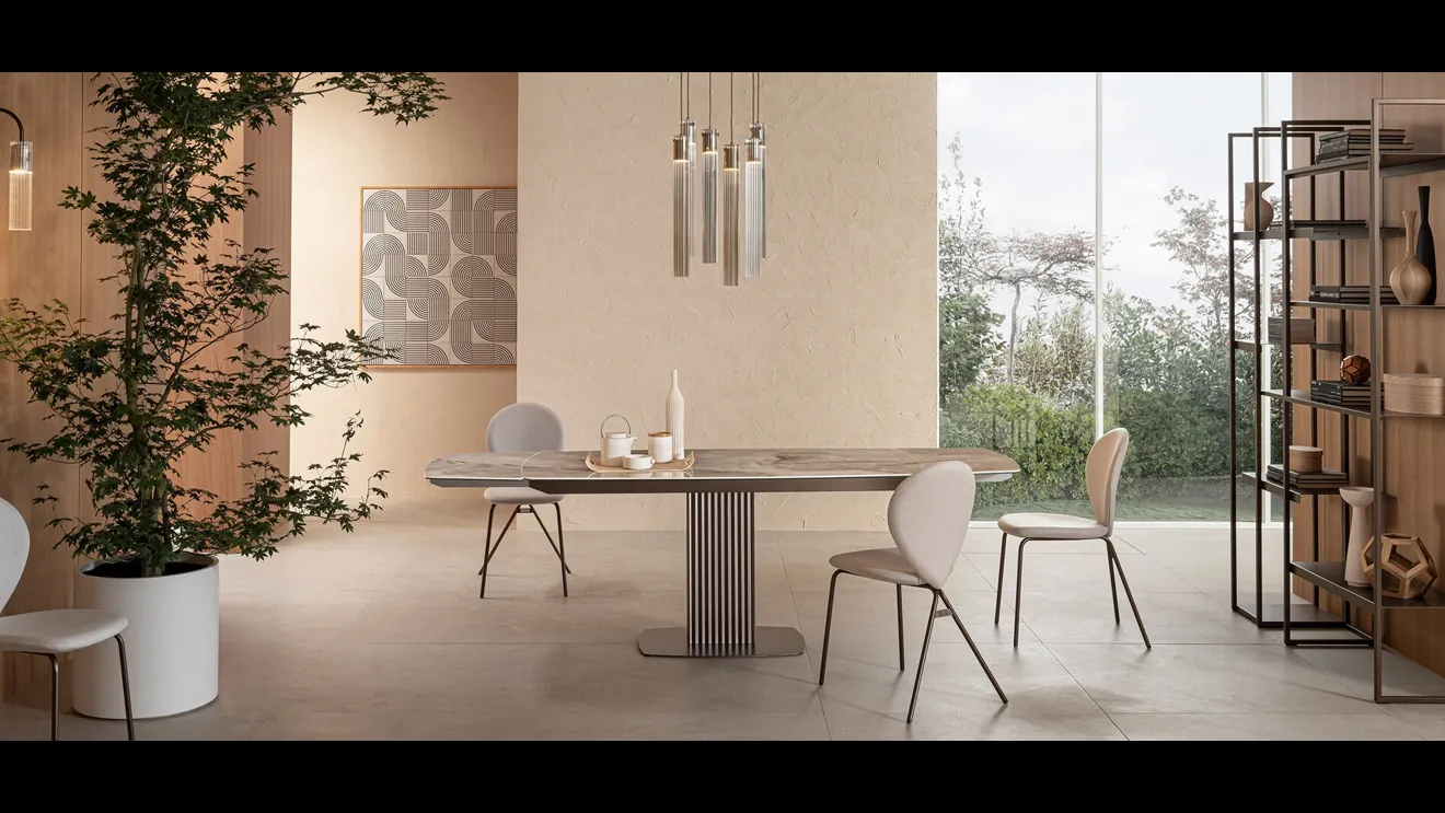 Tavolo allungabile di design Onda di Riflessi