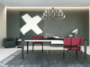 Tavolo T1522 Freccia 160 in laminato nero di Zamagna