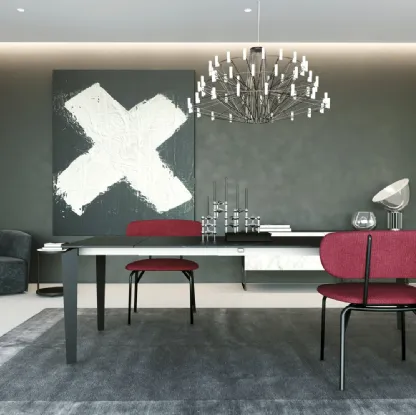 Tavolo T1522 Freccia 160 in laminato nero di Zamagna