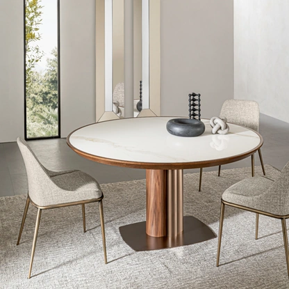 Tavolo Tower in legno e ceramica di Riflessi