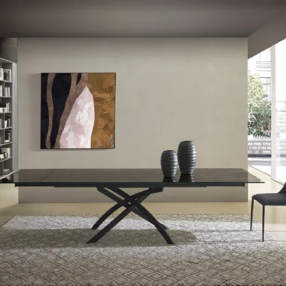 Tavolo T1225A Twist 200 in ceramica lucida di Zamagna