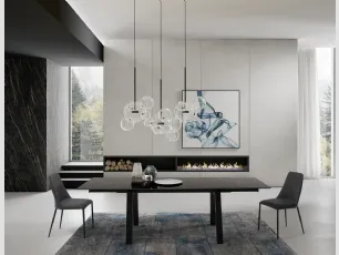 Tavolo T1358A Sand 180 in ceramica nero lucido di Zamagna