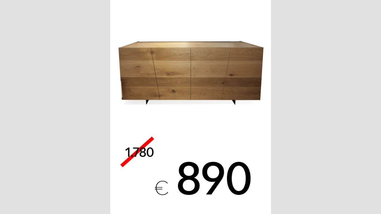 Credenza rovere nodato scontata