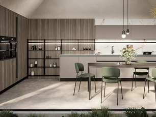 Cucina Moderna angolare Cloe 06 in laccato e laminato di Arredo3
