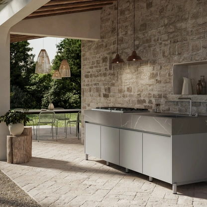 Cucina Moderna in alluminio Aura di Arredo3