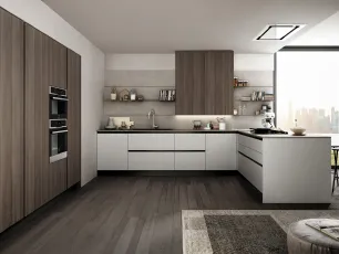 Cucina Moderna Cloe 01 con penisola di Arredo3