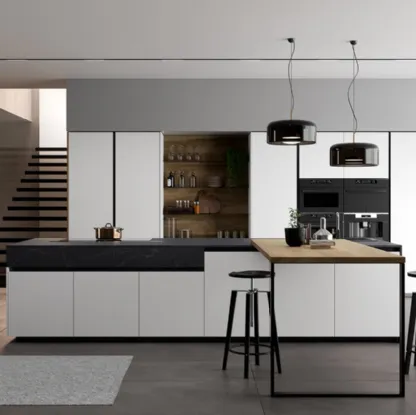Cucina Moderna con penisola Glass 2 0 di Arredo3