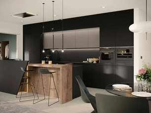 Cucina Moderna in Fenix Nero con isola MK07 di Gentili Cucine