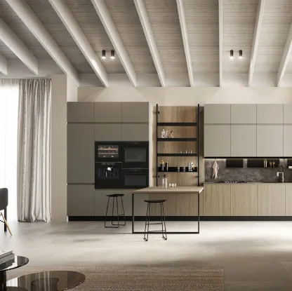 Cucina Moderna in laccato e laminato con penisola Wega 05 di Arredo3