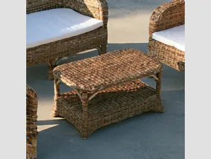 Tavolino Clito Mini sofa finitura intreccio di Banano naturale di La Seggiola