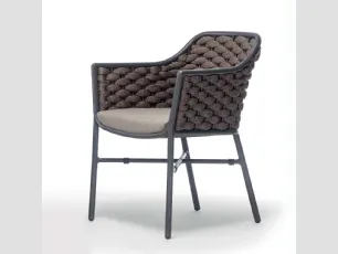 Poltroncina Nice P con struttura in alluminio e corda poliestere con gomma interna di La Seggiola